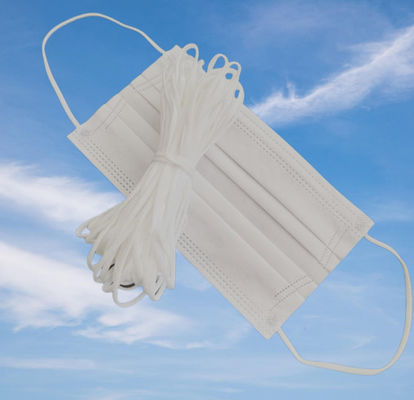 lazo blanco de Earing de la banda del oído del gancho del poliéster del estiramiento elástico 5m m plano del cordón de 3.5m m