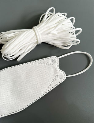 gancho blanco de Spandex del poliéster del oído de 5m m del cordón elástico plano del lazo para la máscara coreana 3D