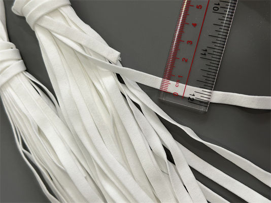 6m m 6.5m m 7m m cuerda blanca del lazo del oído del cordón del lazo plano del oído de la mascarilla de 3 capas