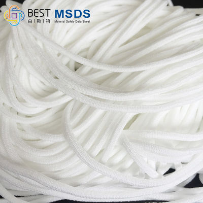 La banda de secuencia elástico redonda blanca de nylon de la cuerda del cordón de Spandex graba 2.5m m 2.8m m 3m m