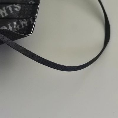 Accesorios elásticos de la mascarilla de la banda 3m m 3.5m m 4m m del cordón del gancho negro
