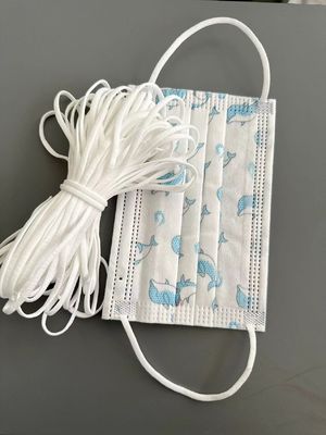 Cordón elástico 2m m del gancho plano 3m m 3.5M M 3/16&quot; poliéster para la mascarilla 3ply