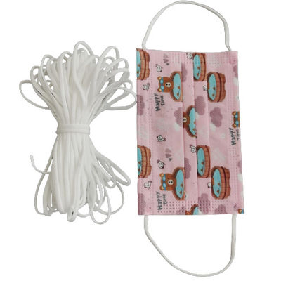plano blanco de 3.0m m alrededor de la suavidad elástico de la secuencia del gancho alrededor del cordón elástico para las mascarillas