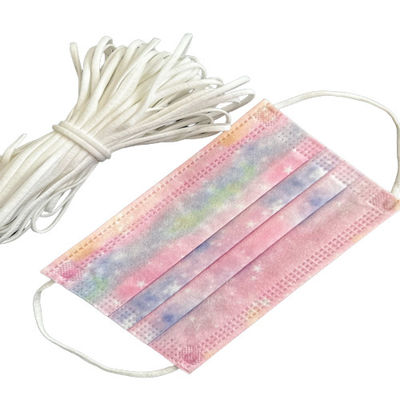 plano blanco de 3.0m m alrededor de la suavidad elástico de la secuencia del gancho alrededor del cordón elástico para las mascarillas