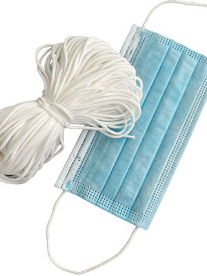 2.5m m 3m m 1/8&quot; banda elástica redonda para la mascarilla médica 3ply del gancho