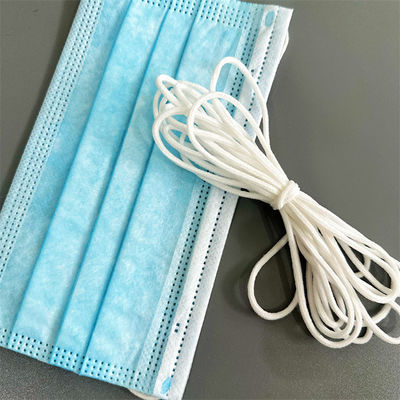 La banda de secuencia elástico redonda blanca de nylon de la cuerda del cordón de Spandex graba 2.5m m 2.8m m 3m m