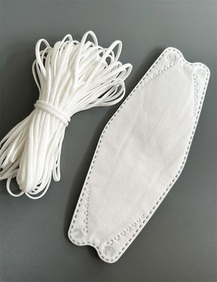 Bandas elásticos blancas de nylon del oído del poliéster para la mascarilla coreana 3D 3.5m m 4m m 5m m