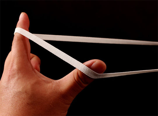 cordón plano 5rib del estiramiento de la cinta elástico del cordón del gancho de 7m m para la máscara de la taza
